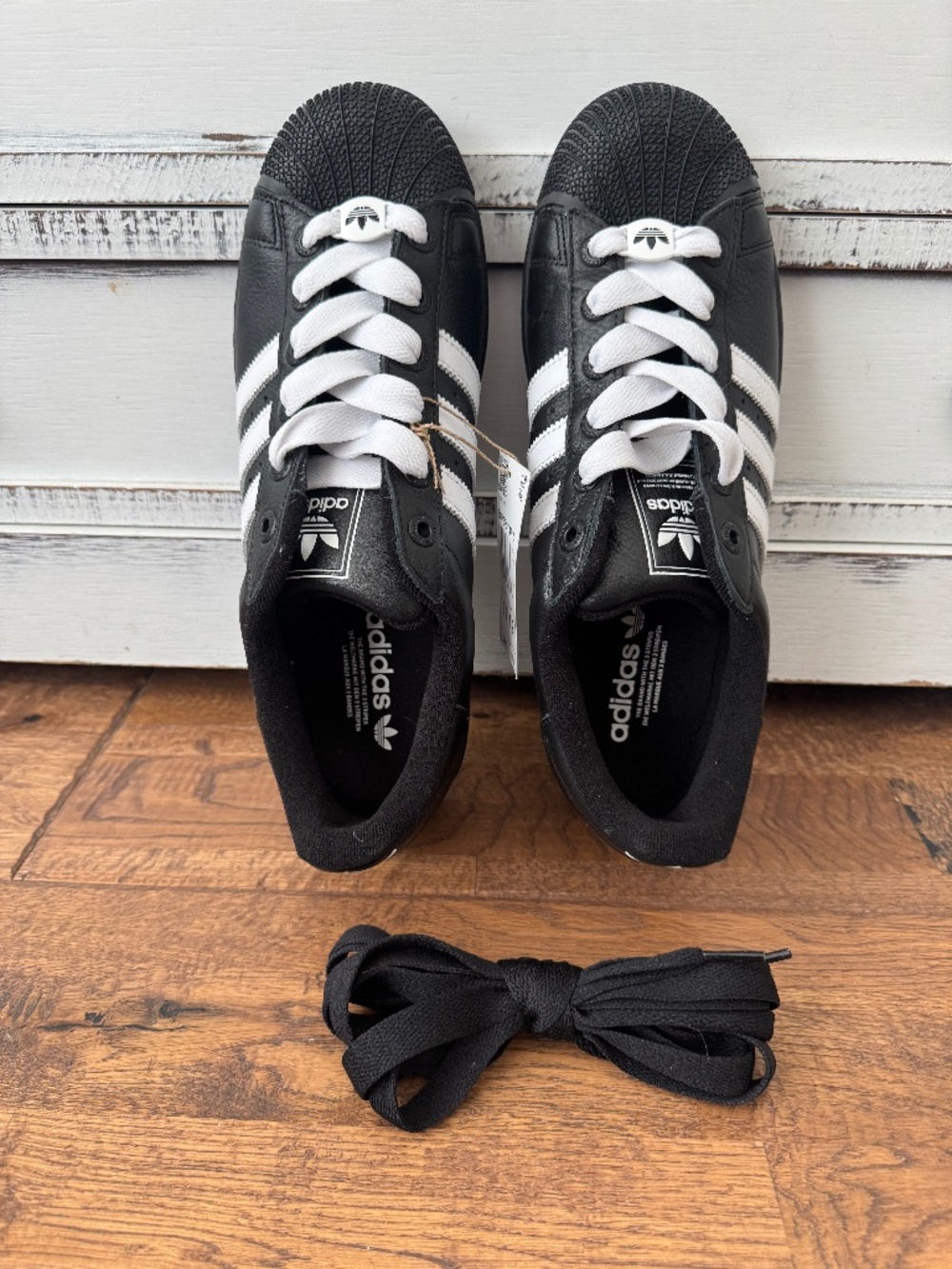 NWT Adidas Superstar II Shoes Sneakers Black White Size Men's 11 Women's 12